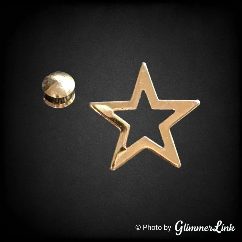 Vintage Openwork Star Gold Tone Tie Tack Pin